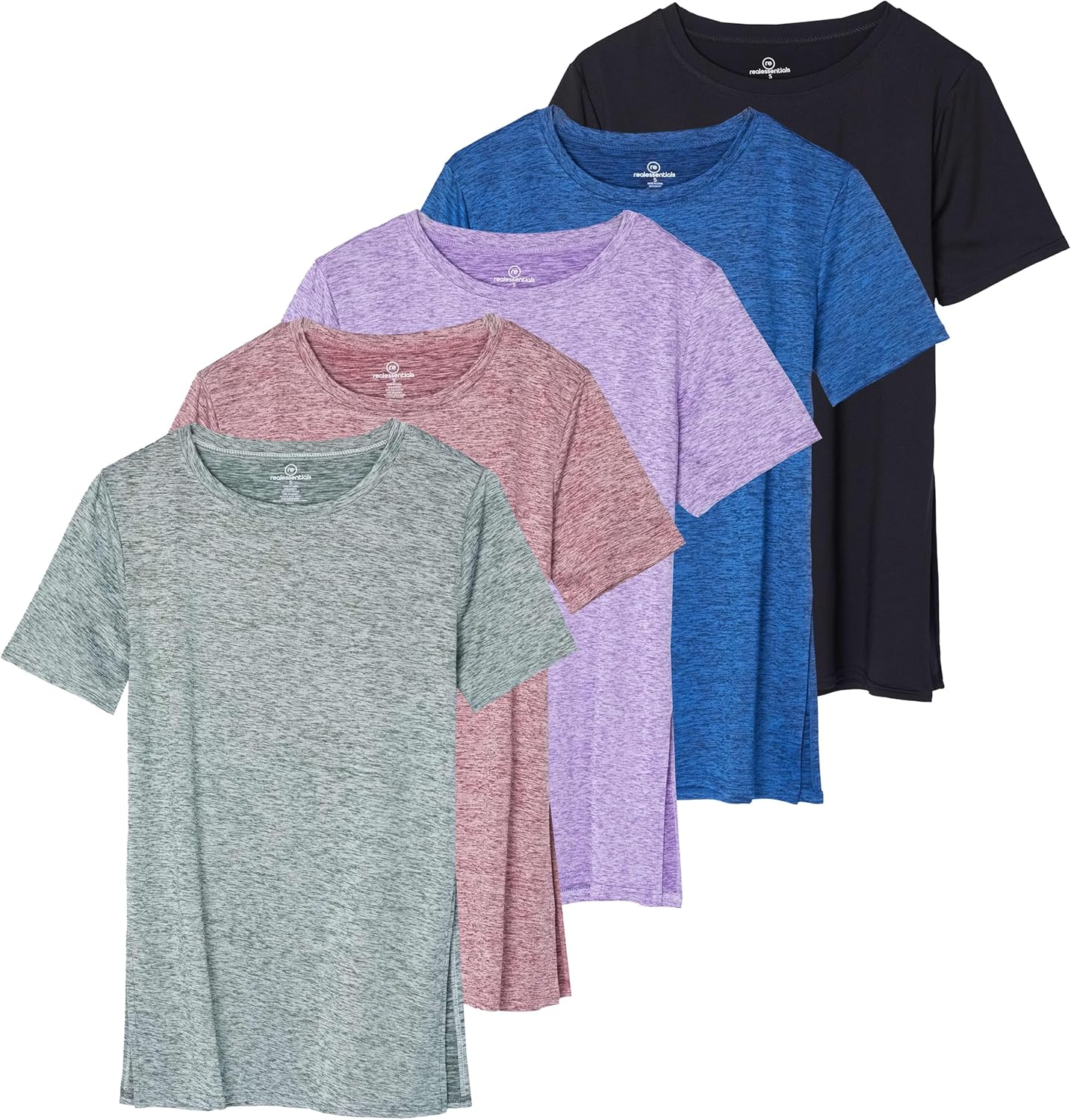 Real Essentials Women's Short Sleeve Active Workout T-Shirts