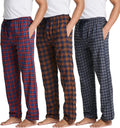Men's Pajama Pants 3 Pack - Soft Knit Cotton Flannel (Style RNS4)