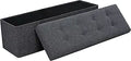 Ornavo Home 45 in Foldable Storage Ottoman Bench - Tufted Linen Seat