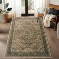 Vintage Medallion 4x6 Area Rug - Distressed Low Pile Throw