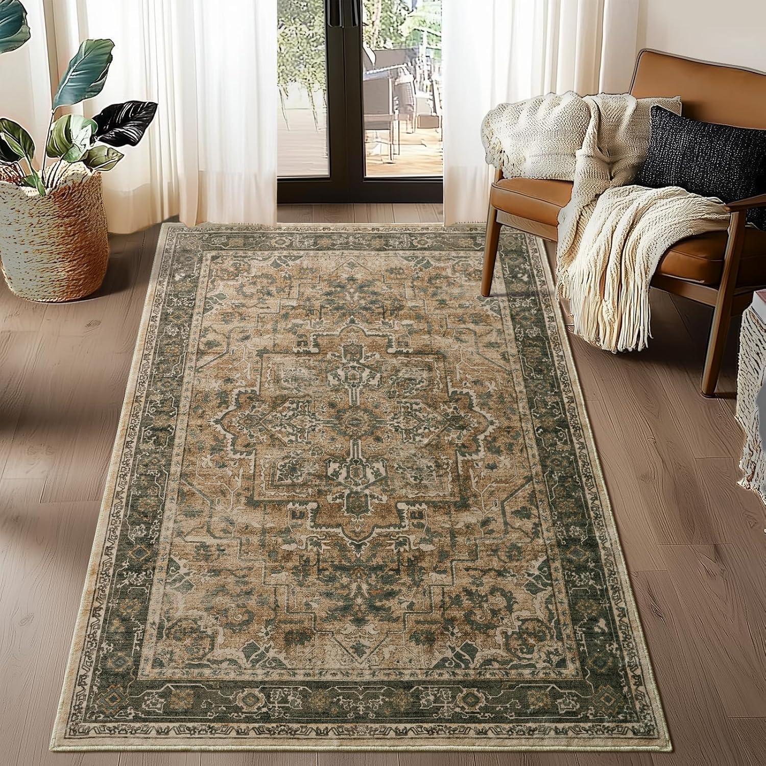 Vintage Medallion 4x6 Area Rugs for Living Room and Bedroom