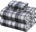 ZOYER Flannel Sheets Queen Size Set - Soft Deep Pocket Plaid