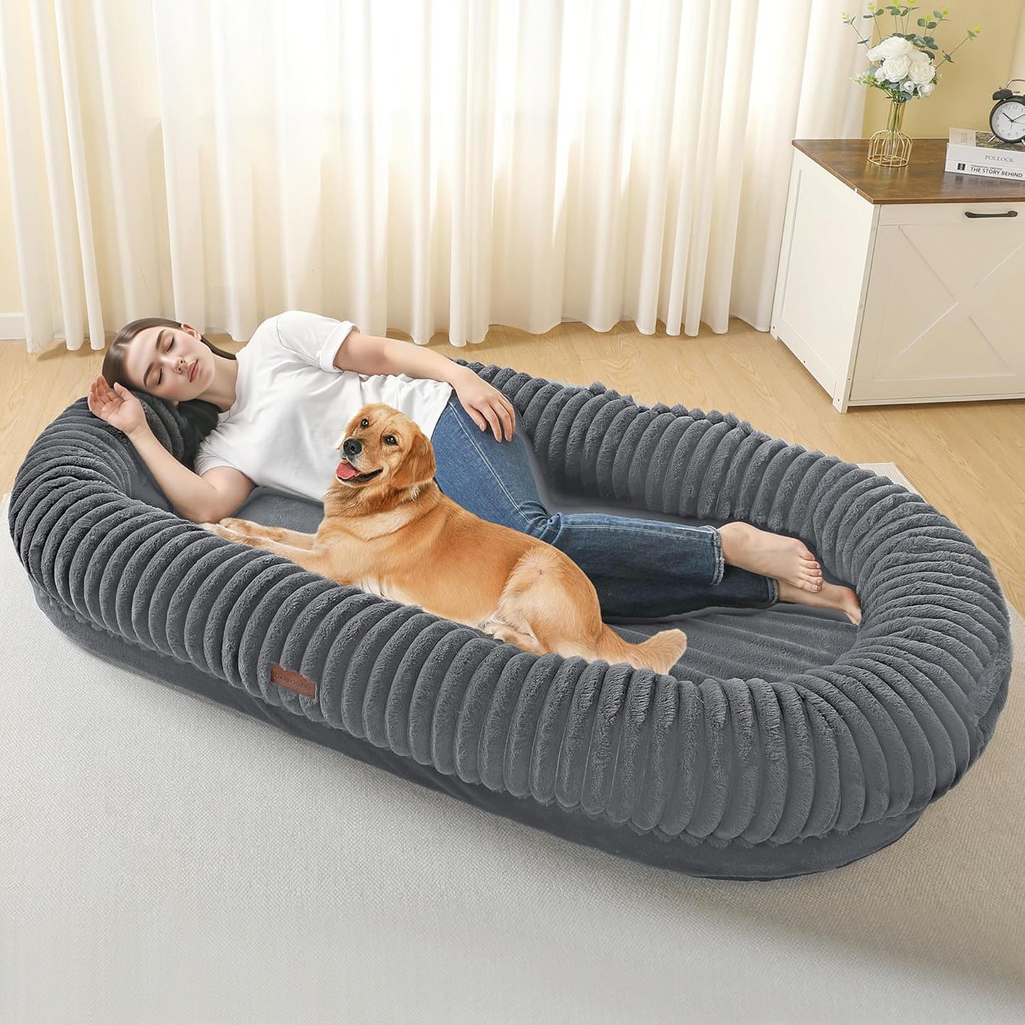 Reversible Gel Infused Orthopedic Memory Foam Human Dog Bed