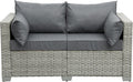 WAROOM Patio Loveseat Outdoor Wicker Small Couch for Comfort