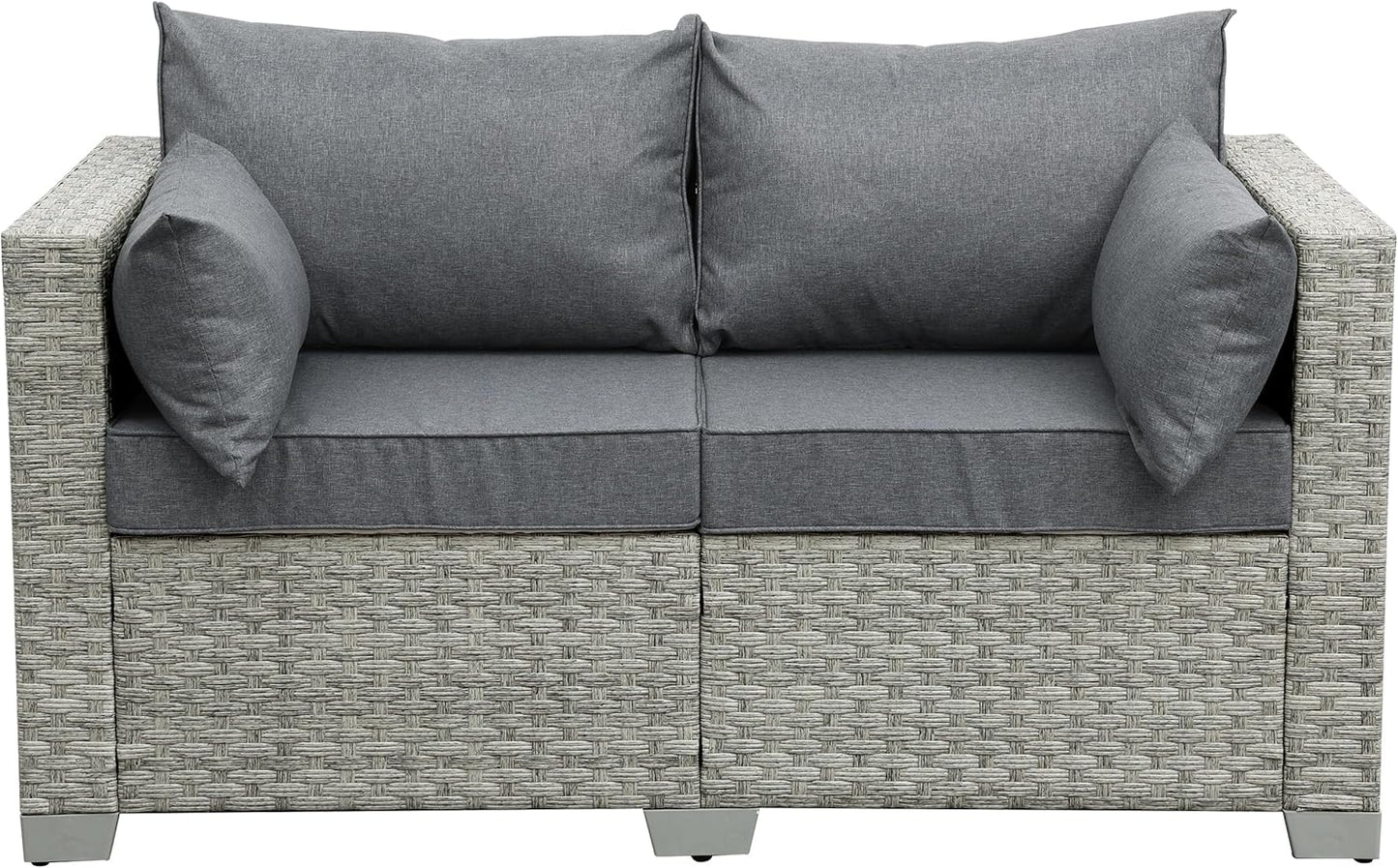 WAROOM Patio Loveseat Outdoor Wicker Small Couch for Comfort