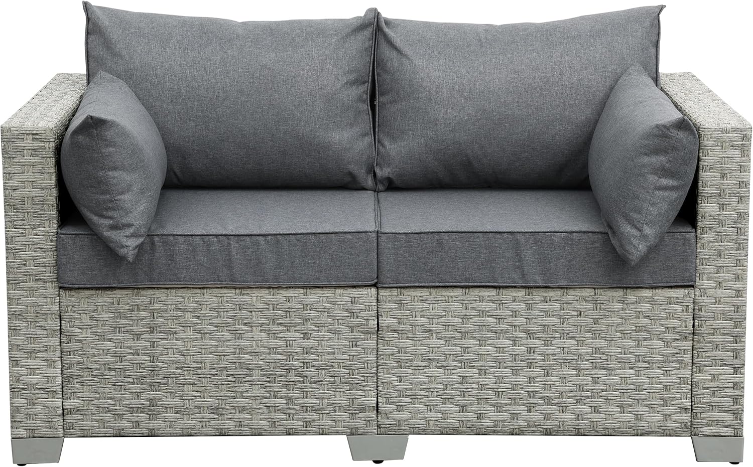 WAROOM Patio Loveseat Outdoor Wicker Small Couch for Comfort