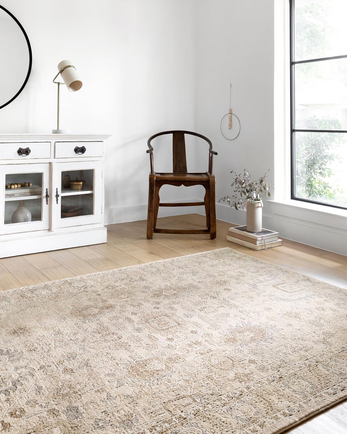 Teagan Collection Ivory/Sand Area Rug for Living Room & Bedroom