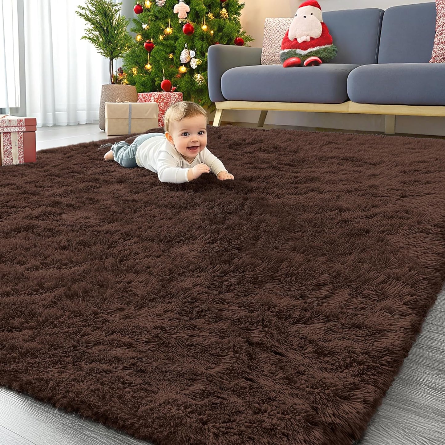 OLANLY 8x10 Machine Washable Area Rug for Living Room Comfort