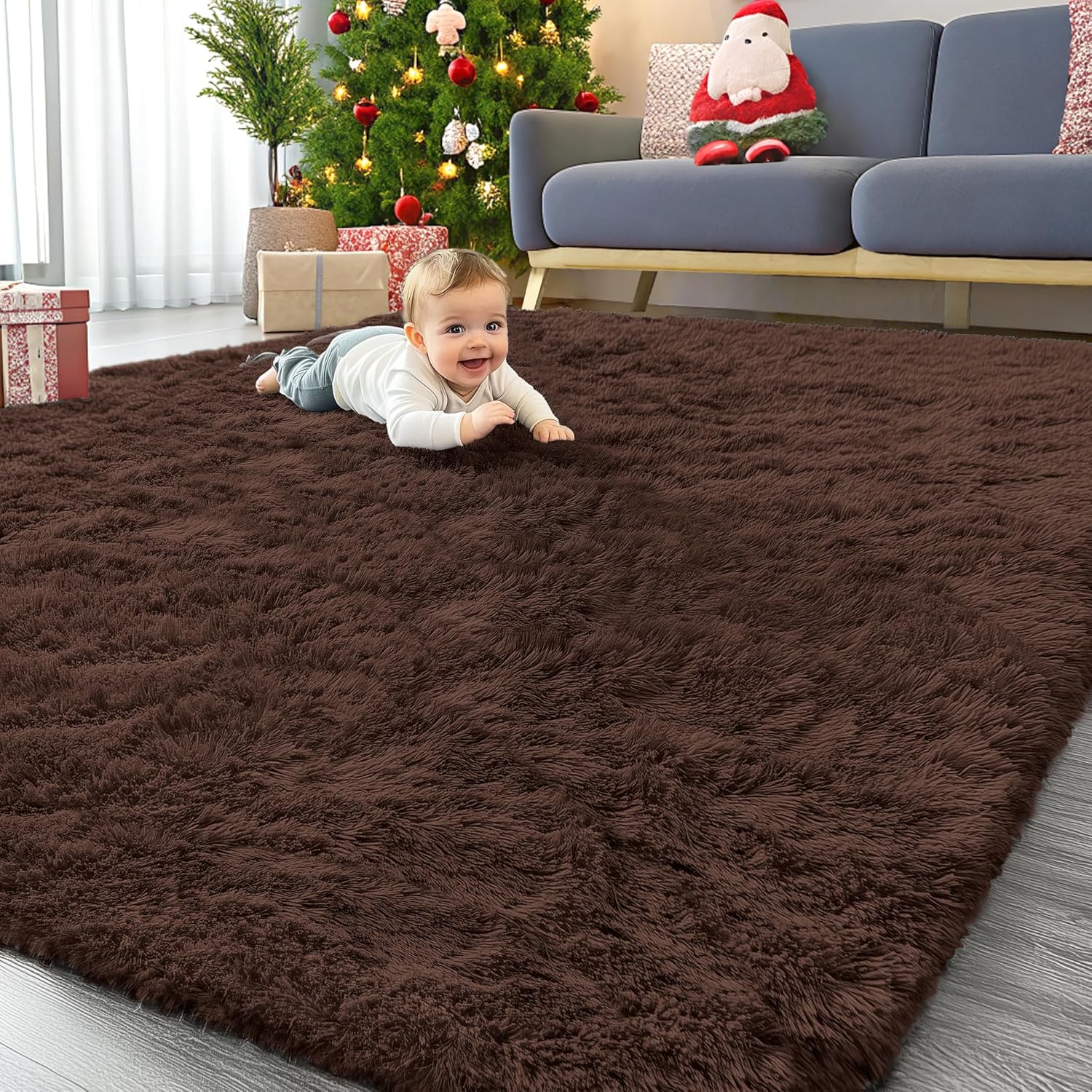 OLANLY 8x10 Machine Washable Area Rug for Living Room Comfort