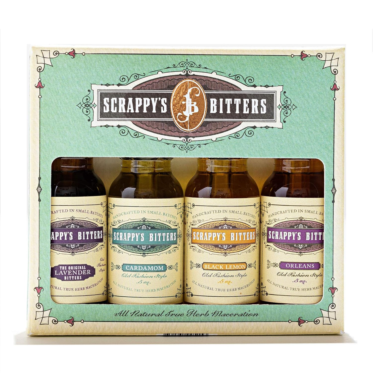 Scrappy's Bitters 4pc Organic Gift Set - Pure Flavors, No Artificial Additives