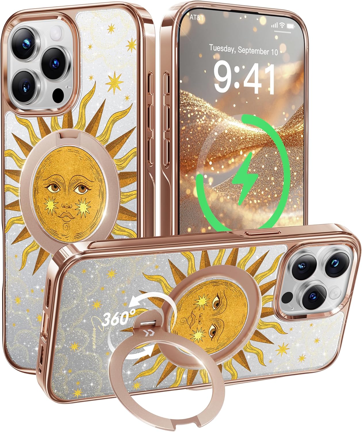 CASEKOO iPhone 16 Pro Max Case with 360 Spin Magnetic Stand