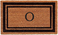 Monogram Coir Doormat 36 in x 72 in Black Border - Durable Entry Rug