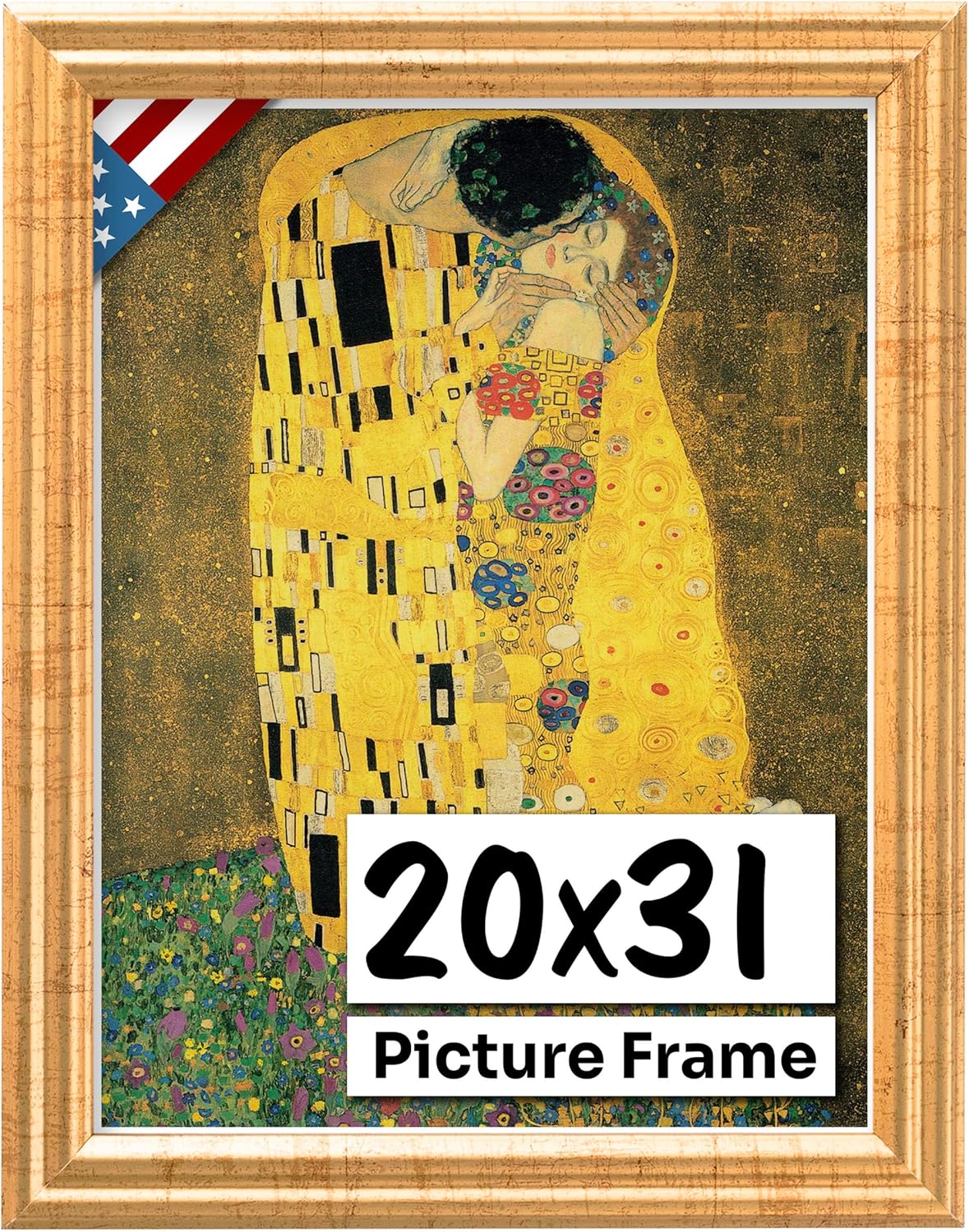 Antique Gold 20x31 Picture Frame - Handmade Solid Wood Frame
