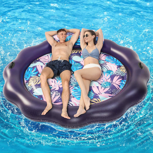 Inflatable Pool Float Mat with Headrest for Ultimate Relaxation