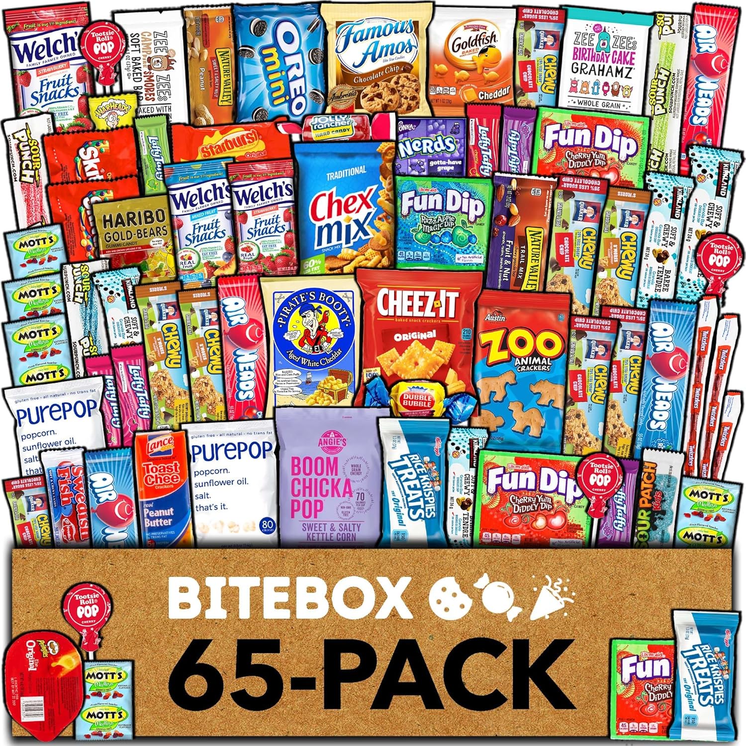 BITEBOX Snack Box 65 Count Variety Pack for Every Occasion