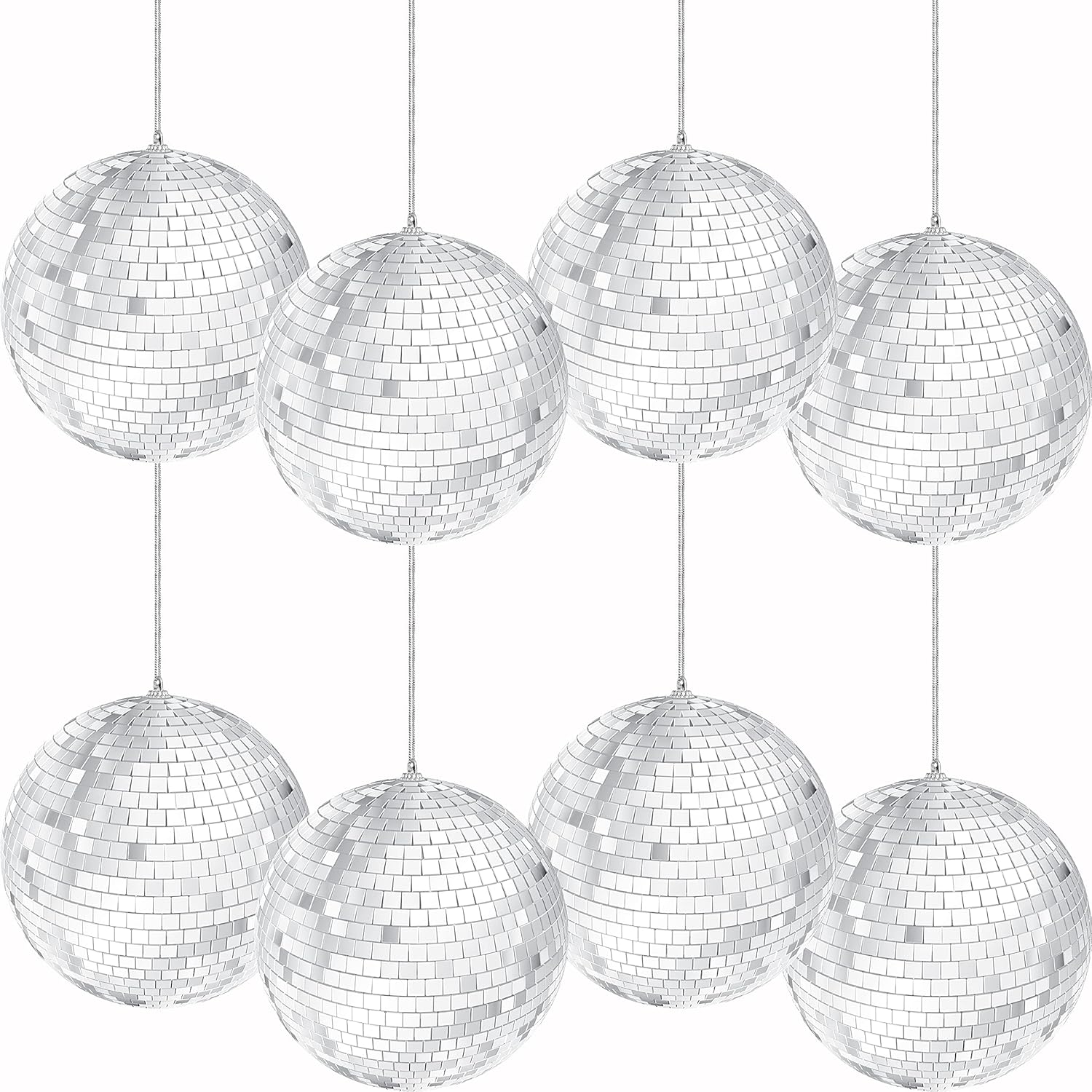 Mirror Disco Ball with String for Easy Hanging and Light Effects