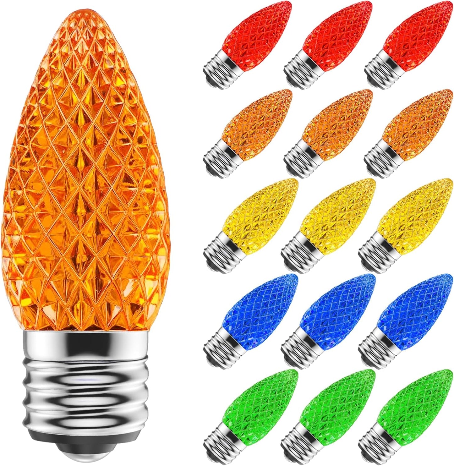 C9 LED Replacement Christmas Light Bulbs - 50-Pack Multicolor