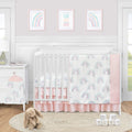 Pastel Rainbow Baby Girl Crib Bedding Set - 4 Piece Blush Pink