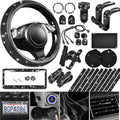 Bling Diamond Car Accessories Set for Women 30 PCS - Black Sparkly