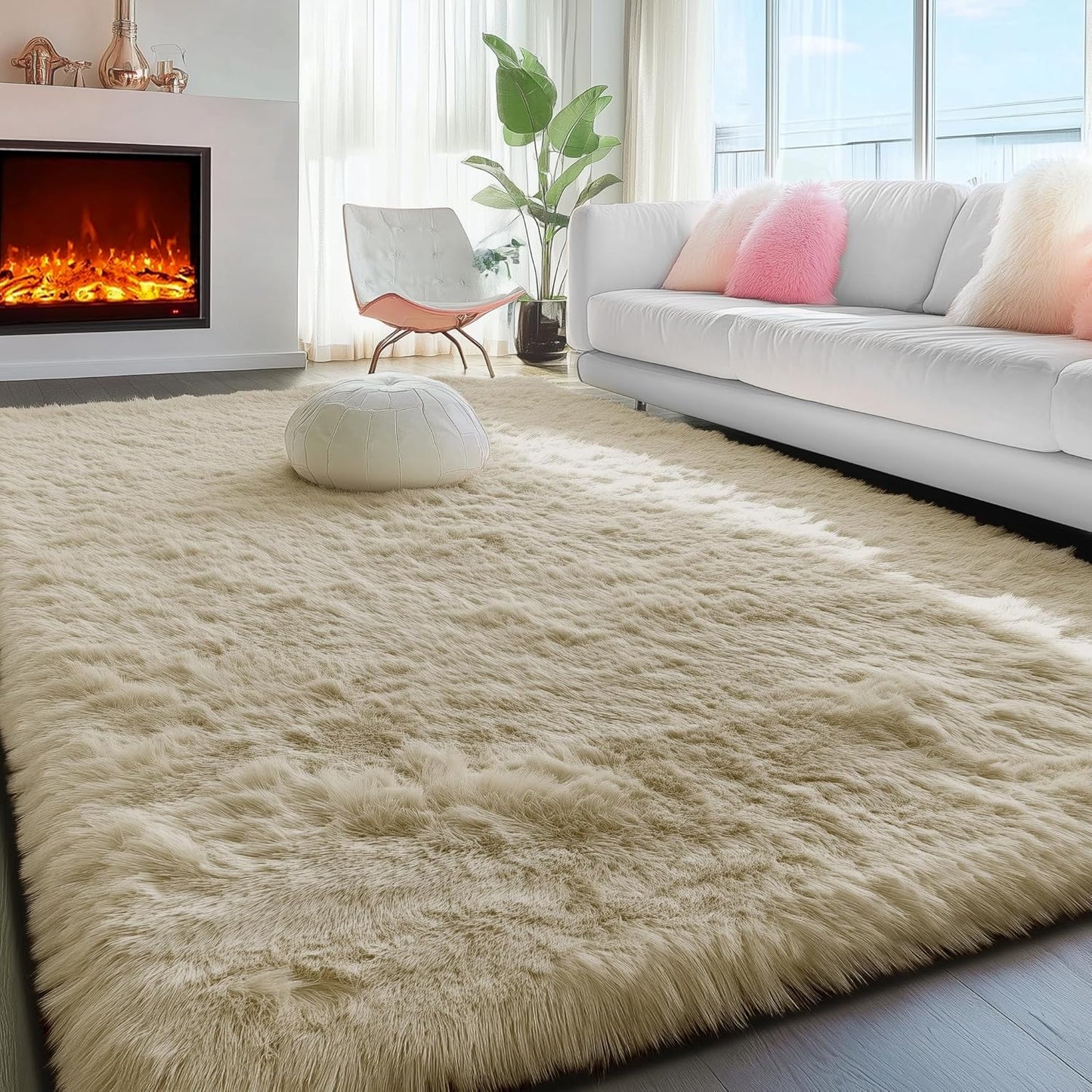 PAGISOFE Fluffy Large 5x7 Area Rug for Living Room Decor