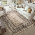 NICETOWN 5x8 Area Rug Brown Oriental Washable Rug - Easy Care