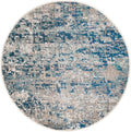 SAFAVIEH Madison 4 ft Round Rug, Grey & Blue - Durable Modern Abstract