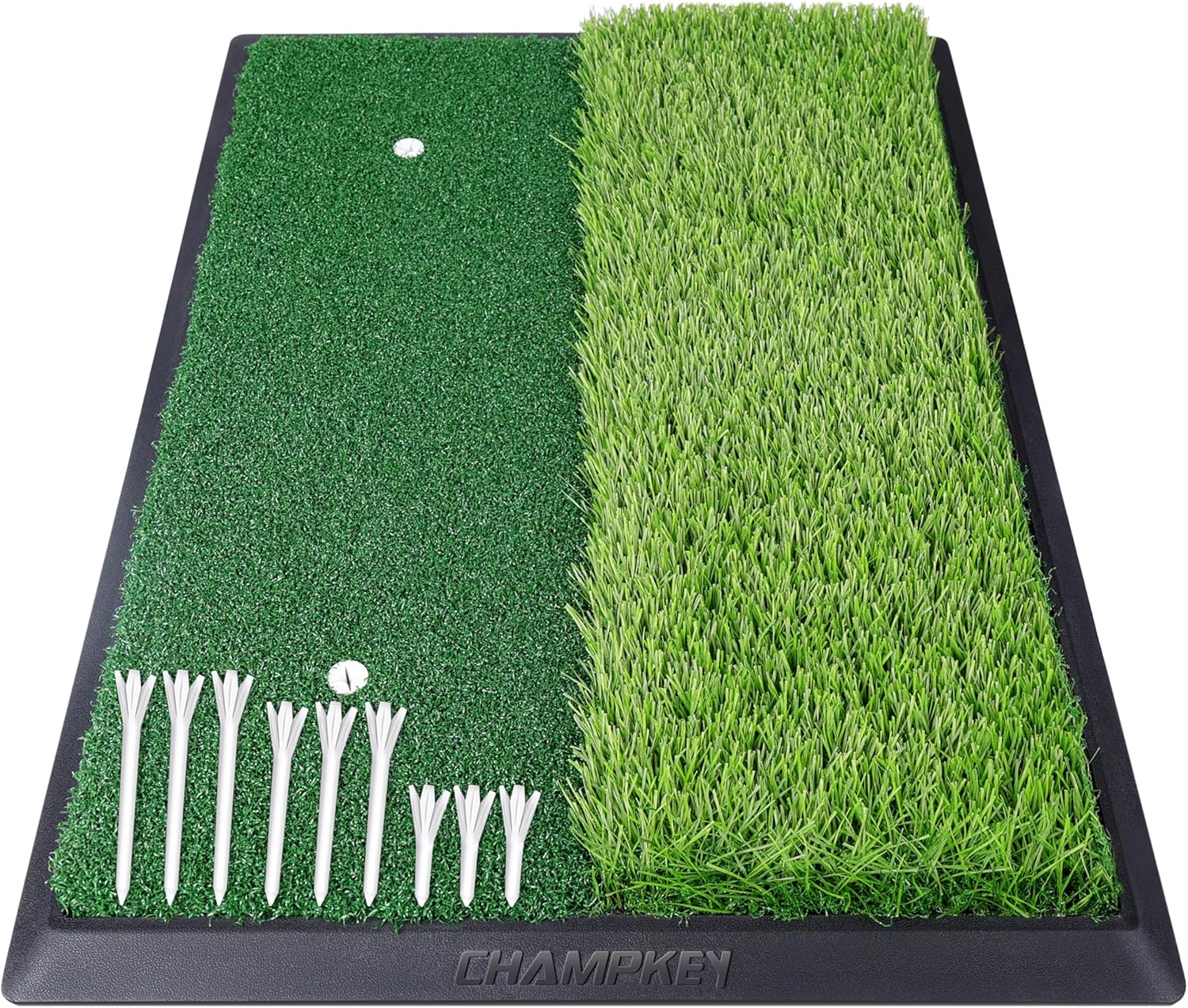 CHAMPKEY Dual-Turf Golf Mat - Ultimate Practice Experience