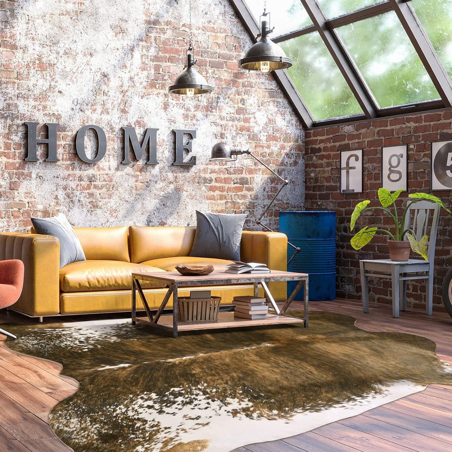 BENRON Faux Cowhide Rug for Living Room and Bedroom Decor