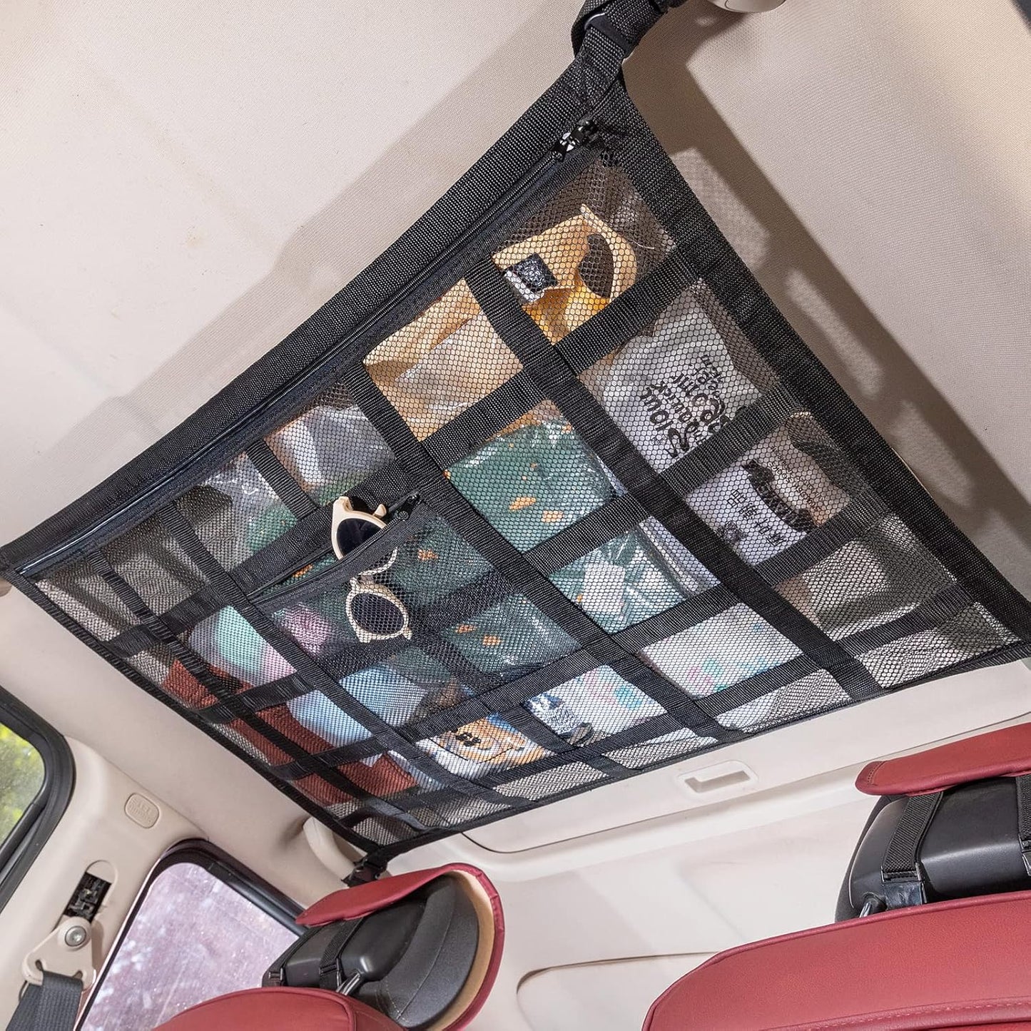 Kaskawise Car Roof Organizer: Strengthened Load-Bearing Mesh