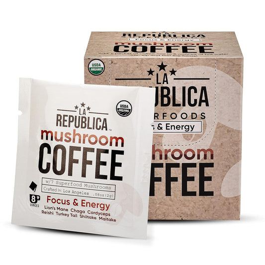 Organic Mushroom Coffee 10-Pack: Full Fruiting Shrooms & Superfoods!
