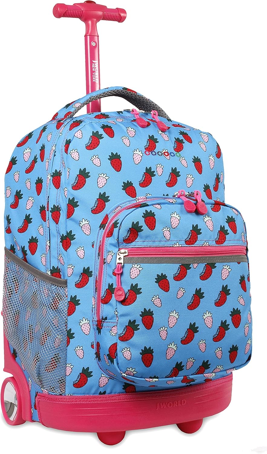 J World New York Sunrise Kids Rolling Backpack for School Use