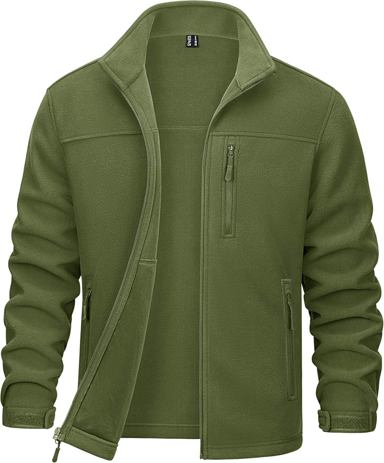 MAGCOMSEN Men's Winter Zip Up Polar Fleece Jacket for Outdoor Use