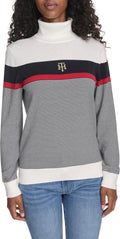 Tommy Hilfiger Womens Long Sleeve Cotton Turtleneck Sweater