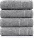 Casa Platino 100% Cotton Bath Towels Set of 4 - Extra Large Grey