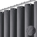 Charcoal Grey Waffle Weave Fabric Shower Curtain - Heavy Duty 72x72