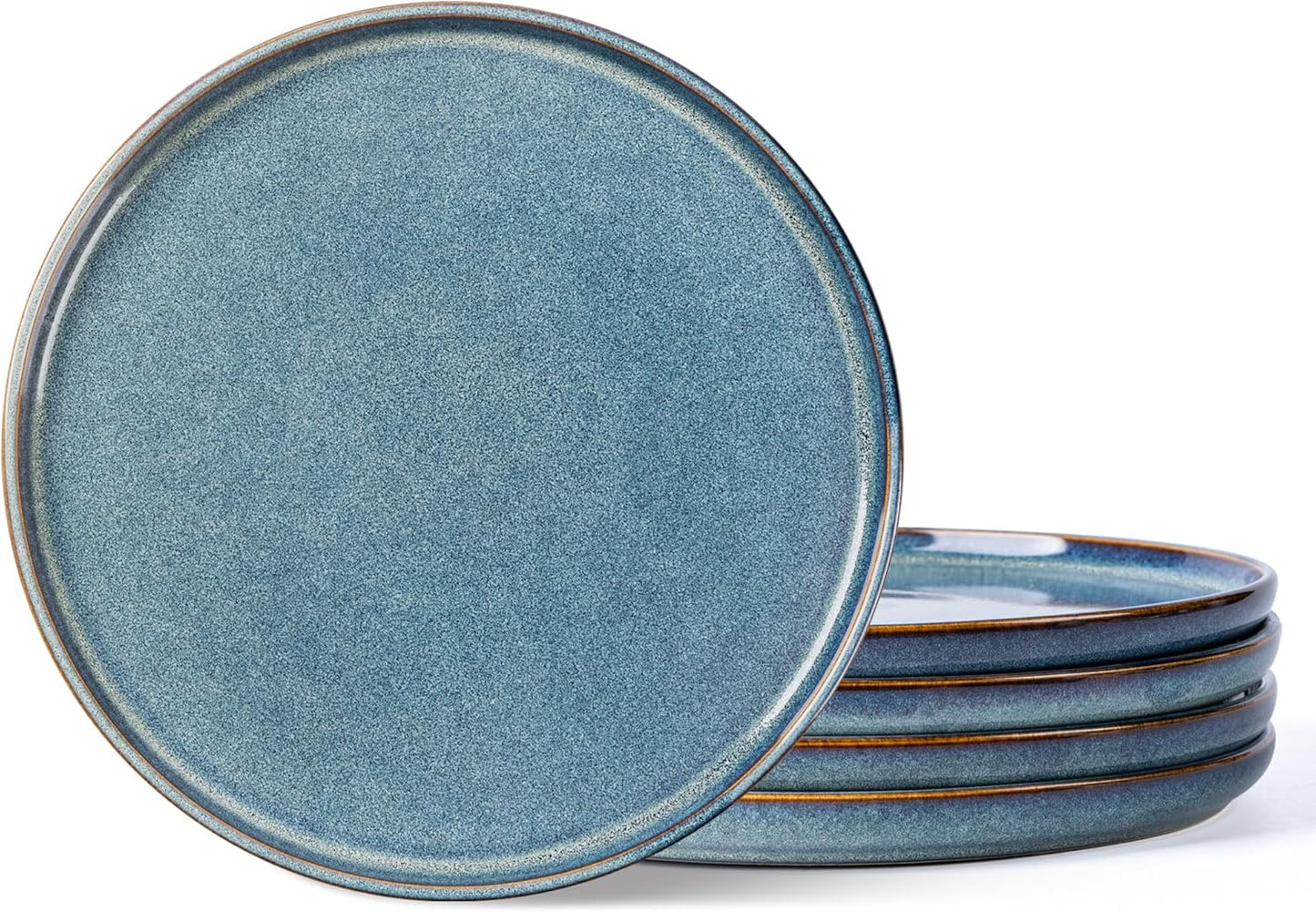 Unique Reactive Glaze Dinner Plates Set of 6, 10.5 Inch