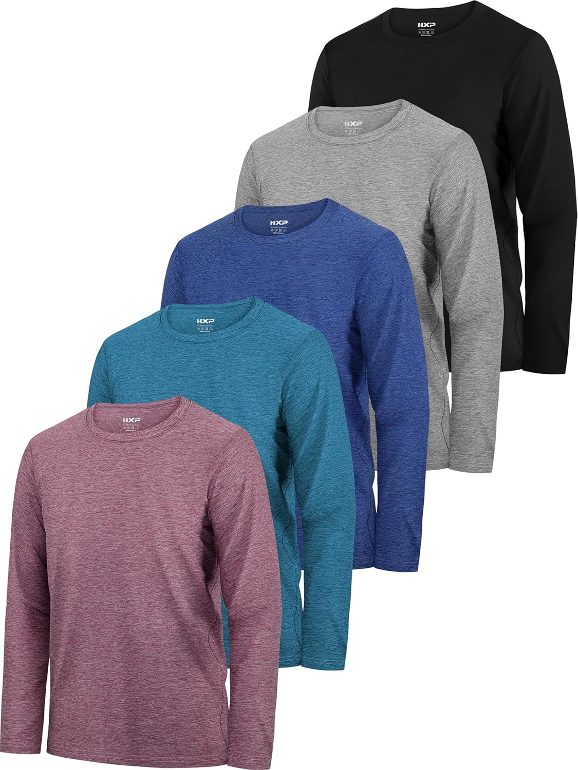 Boys Long Sleeve Shirts Youth Dry Fit Athletic Performance T-Shirts