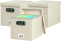 File Storage Box 3 Pack with Lid and One-Piece Frame Slides - Sturdy