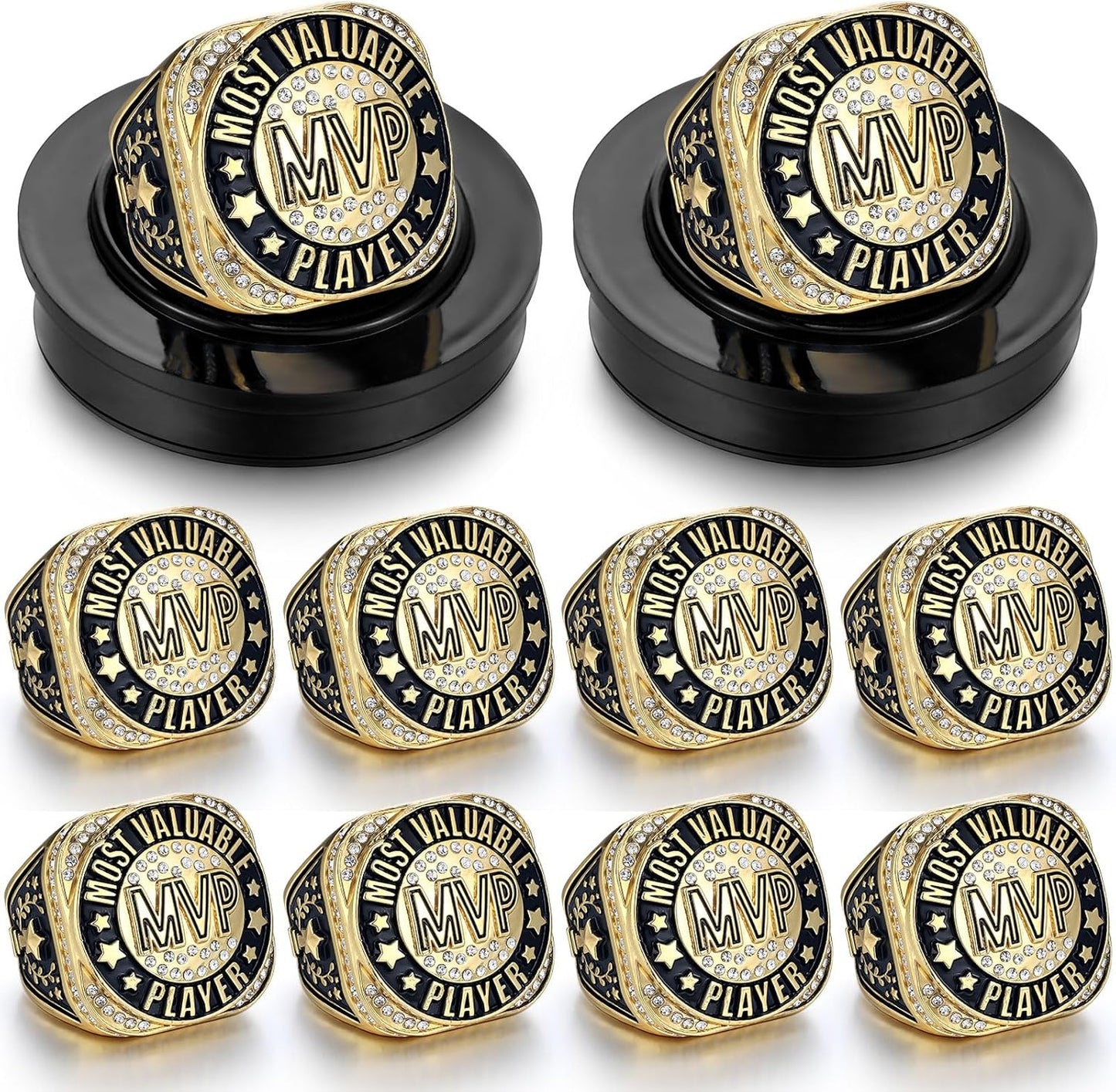 10pcs MVP Championship Trophy Rings for All Sports Celebrations