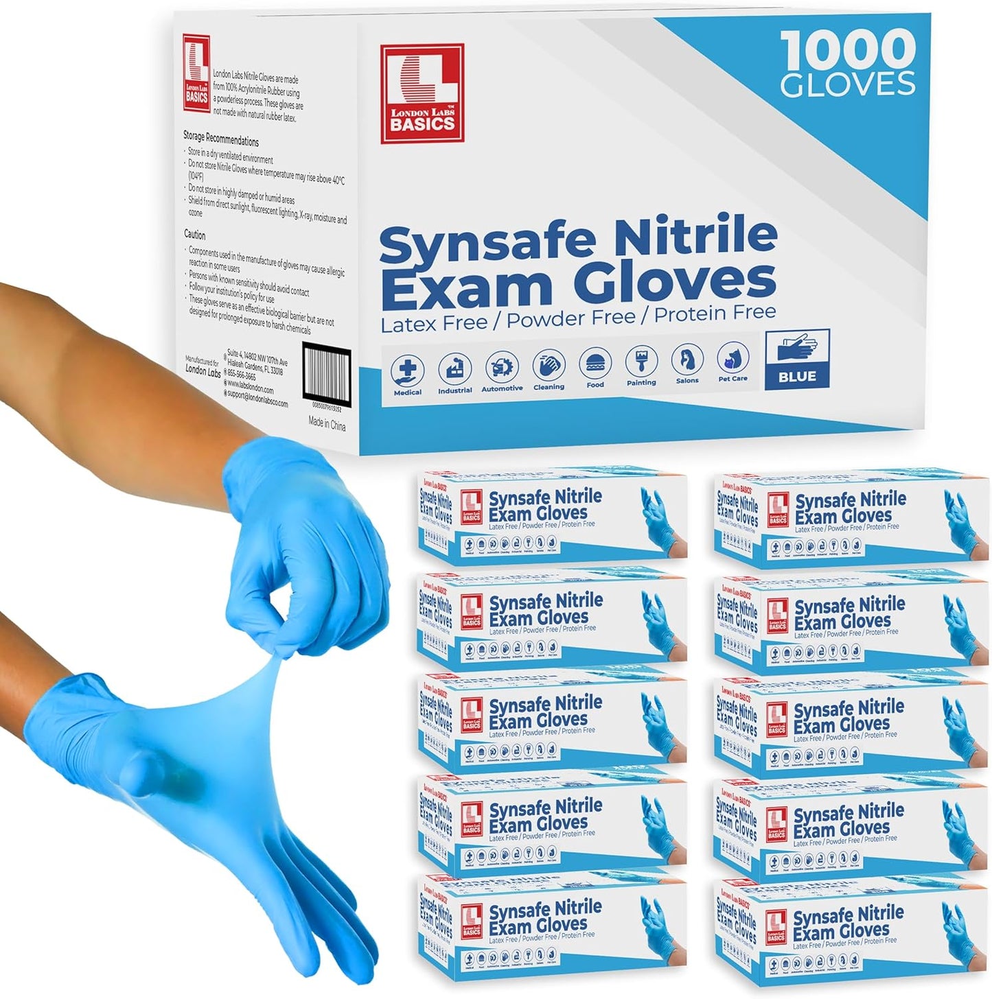 Synsafe 4 Mil Blue Nitrile Exam Gloves - Extra Strong Protection