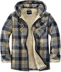 Elesuit Men's Full Zip Fleece Flannel Jacket Shirt Plaid