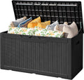 Outdoor Storage Box 100 Gallon Deck Box - Waterproof Lockable Bench