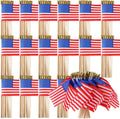 500 Pcs Mini American Flags on Stick for 4th of July Fun
