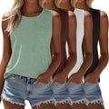 Ficerd 4 Pack Women's Sleeveless Tops - Casual Loose Fit Tank Tops