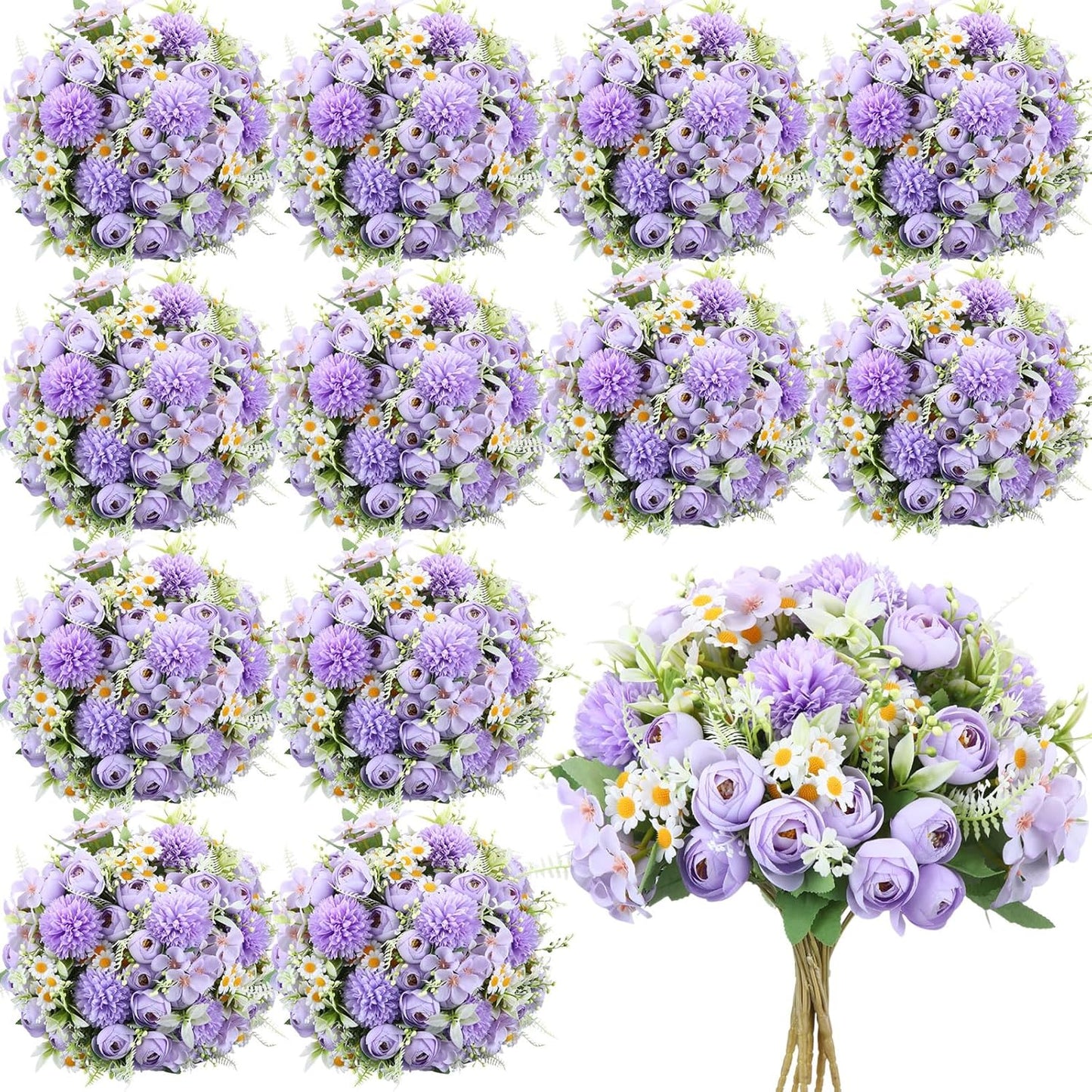 Stunning Light Purple Artificial Peonies Bouquet for Decor