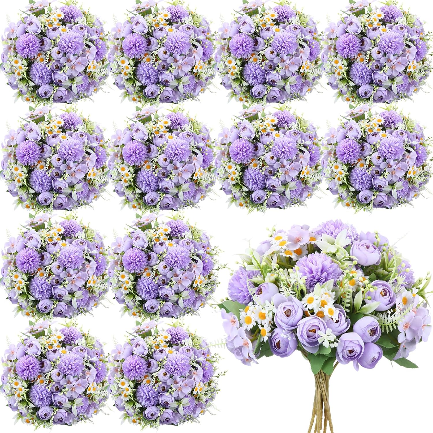 Stunning Light Purple Artificial Peonies Bouquet for Decor