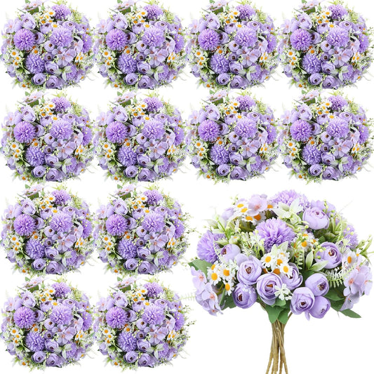 Stunning Light Purple Artificial Peonies Bouquet for Decor