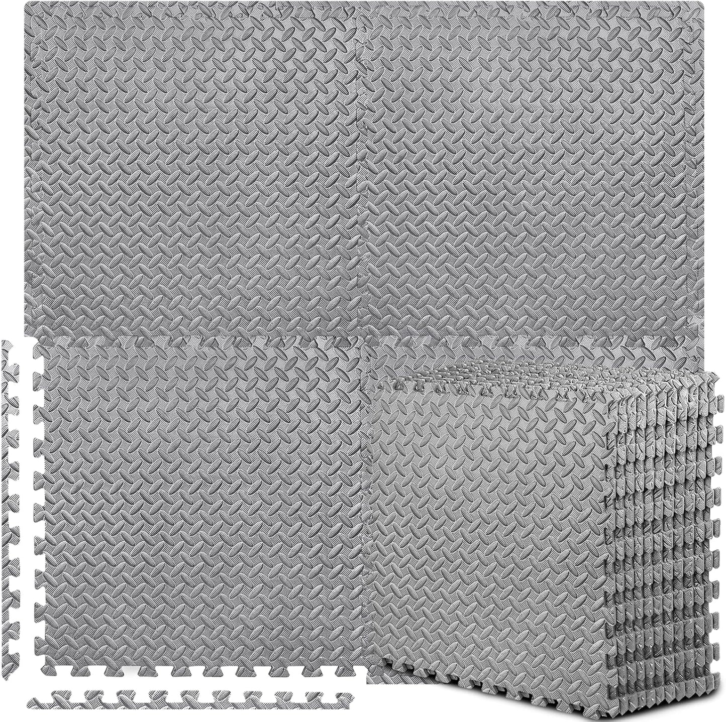 BEAUTYOVO Puzzle Exercise Mat - Interlocking Foam Gym Tiles