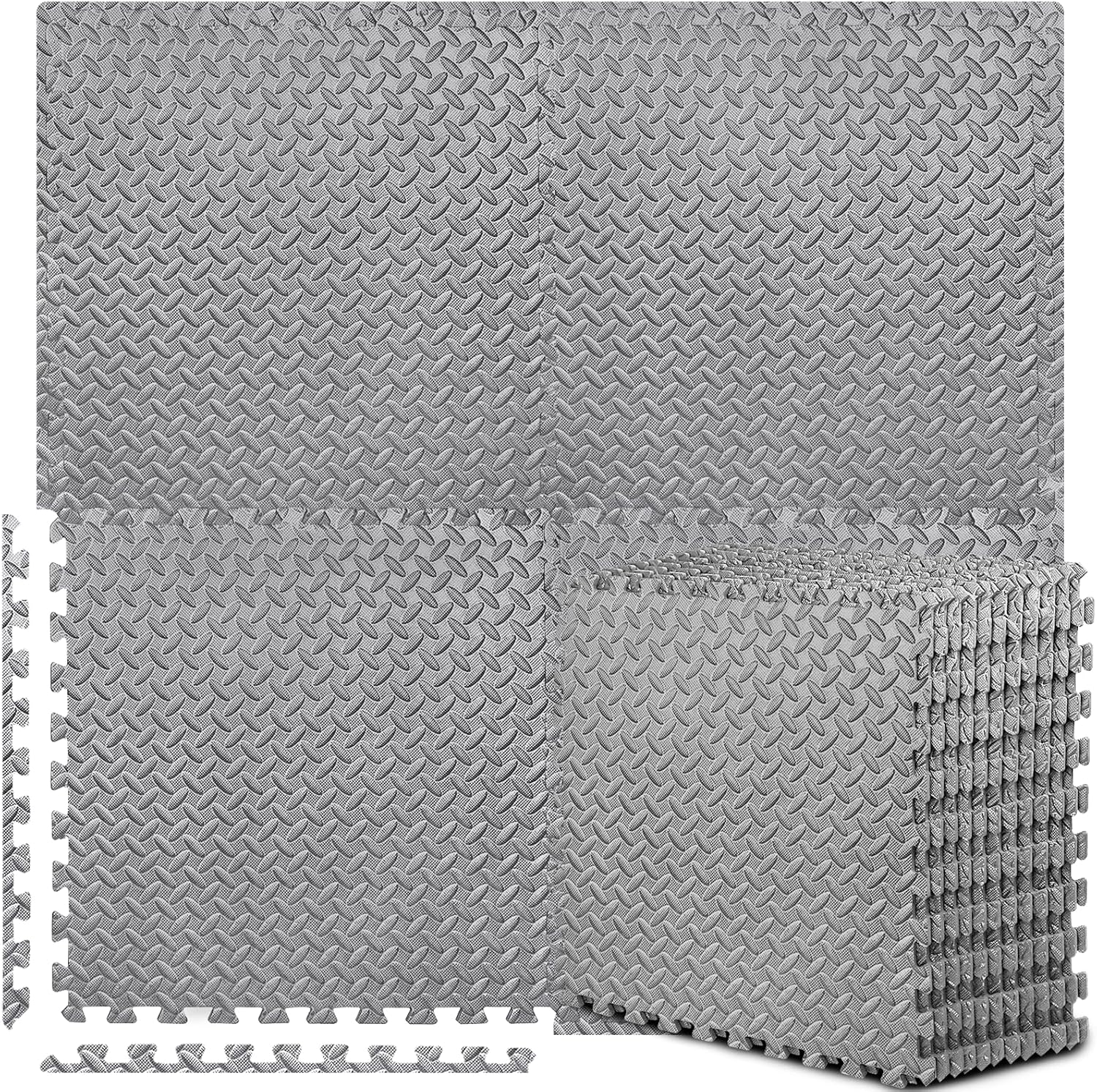 BEAUTYOVO Puzzle Exercise Mat - Interlocking Foam Gym Tiles