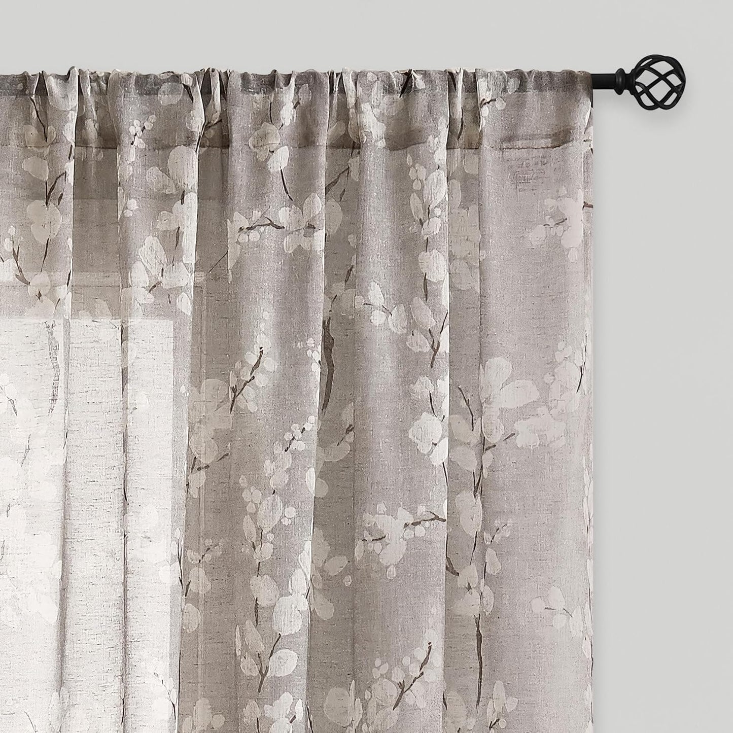 Fmfunctex Linen Sheer Curtains for Bedroom and Living Room